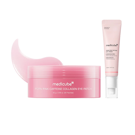 [NEW] [medicube] PDRN Pink Caffeine Collagen Eye Patch for Night CareㅣFuller-Looking Eye Area, Under-Eye Puffiness, Dark Circles Care for Smooth, Radiant & Youthful-Looking | Korean Skincare, K-Beauty